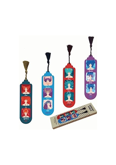 Gift Hediyelik Metal Püsküllü Kitap Ayracı Seti Zodiac Girls