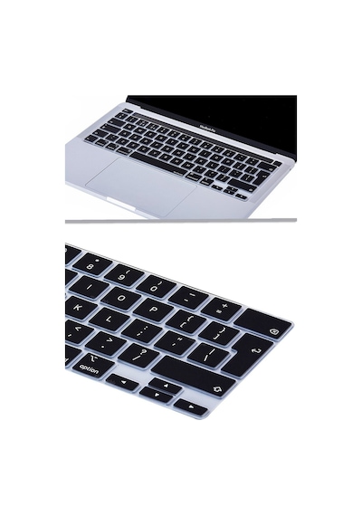 Apple Uyumlu MacBook Pro 13 Inc 2020/2022 M1/m2 A2338 Türkçe Q Klavye Slim Silikon Klavye Koruyucu Kılıf Çok Renkli