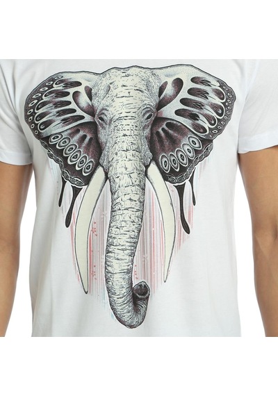 Bant Giyim - Kelebek Fil Beyaz Erkek T-Shirt Tişört