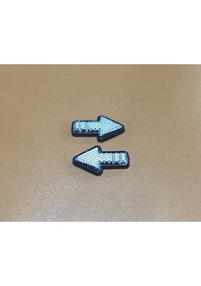 Mini Ok Yönlü Beyaz Renk Reflektör Yapışkanlı 2 Adet Plastik