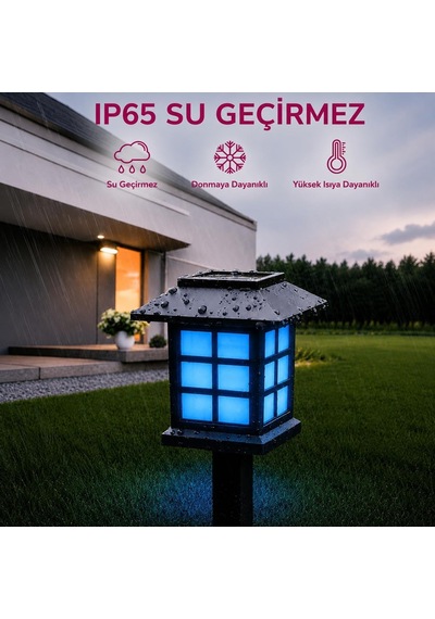 Tr Tech Hlyos 2 Adet 5w Solar Bahçe Lambası 38 Cm, Güneş Enerjili Dekoratif Dış Mekan Aydınlatması, Su Geçirmez