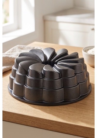 Emsan Black Shiny Rose Döküm Kek Kalıbı 22 Cm