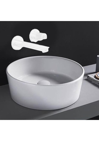 Eca Myra Ankastre Lavabo Bataryası Set Mat Beyaz 102167603C4-YY + 102166601C4