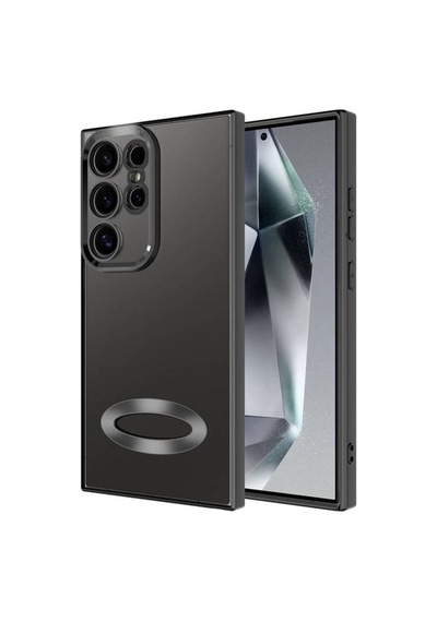 Galaxy S24 Ultra Kılıf Kamera Korumalı Logo Gösteren Zore Omega Kapak Siyah