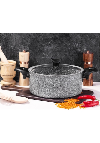 Taç Ultra Granit 24 CM Derin Tencere Taç Tencere Taç Granit Yemek