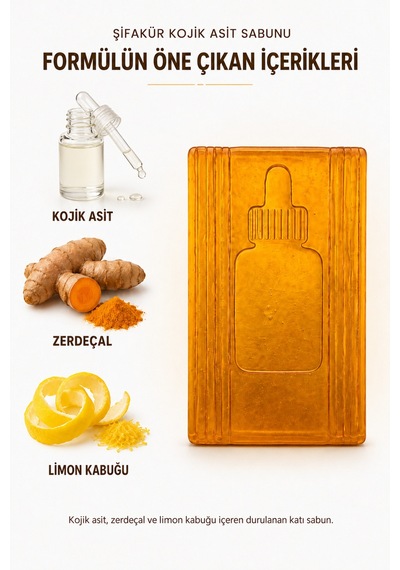 Kojik Asit Sabunu 120 G Zerdeçal Ve Limon Kabuğu İçeren Kojik Asitli Yüz Temizleme Sabunu
