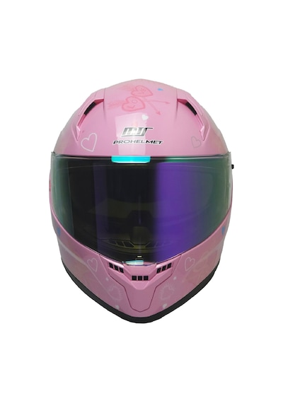 Motosiklet Kadın Kaskı 22.r06 Sertifikalı Güneş Vizörlü Fiber Kask Full Face Motor Stora Lady Pembe