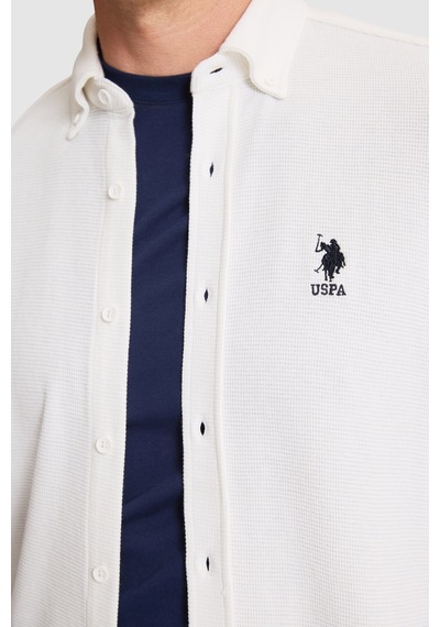 U.s. Polo Assn. Erkek Beyaz Gömlek Örme 50322140-vr013