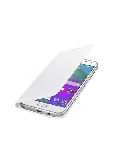 Galaxy E5 İle Uyumlu Flip Wallet Kılıf Beyaz Ef-we500bwegww