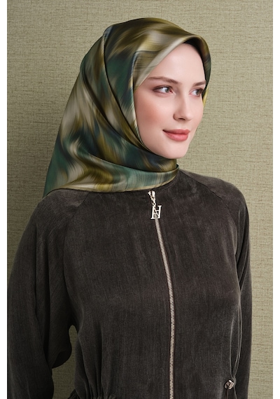 Armine Sura İpek Eşarp 2026-2027 - Sonbahar Kış-asm9605 Yeşil