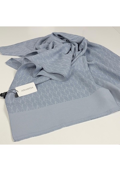 Armanda Cotton Monogram Desen Şal - 3048-77 Gri