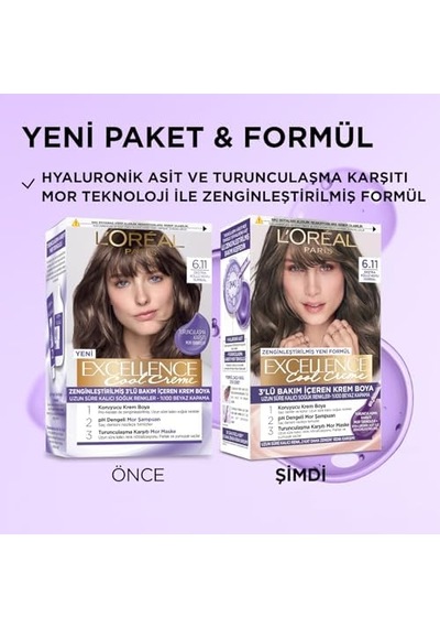Creme 6.11 Ekstra Küllü Koyu Kumral Saç Boyası