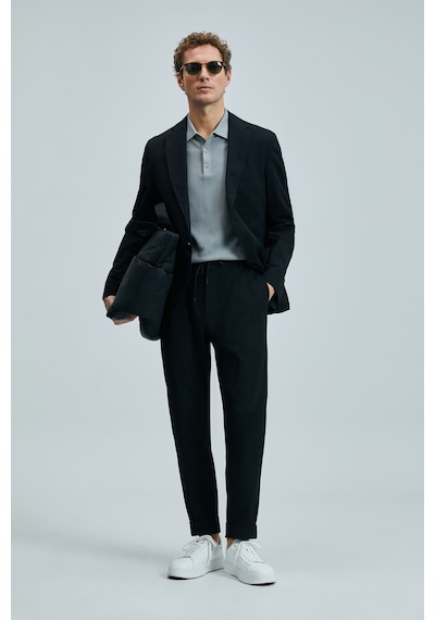 Lufian Asel Spor Erkek Blazer Ceket Slim Fit Siyah Siyah 111140170100100 Siyah