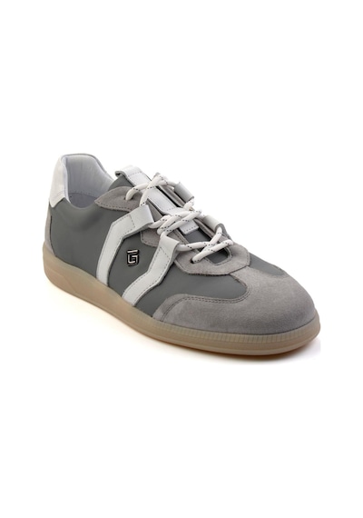 Bambi Gri Hakiki Deri Erkek Sneaker E01075623902 Gri