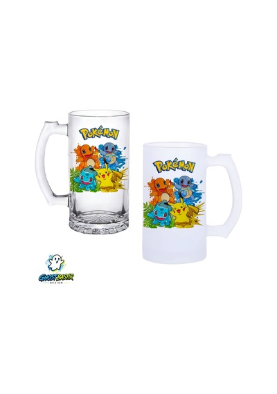 Pokemon Kulplu Bira Bardağı Buzlu Veya Şeffaf Seçenekli 0341