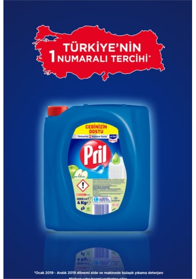Pril Sıvı Bulaşık Deterjanı Elma 4 x 4 KG