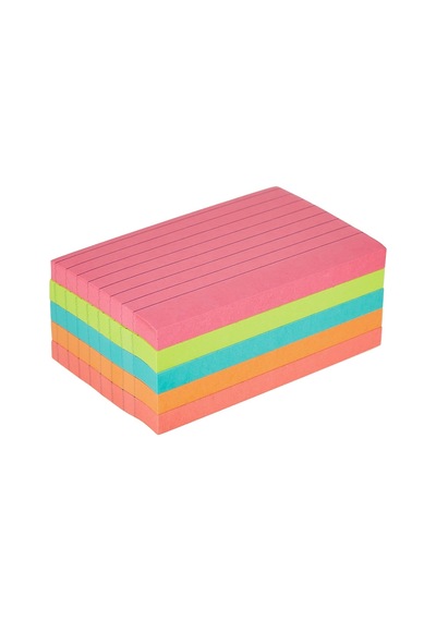 Ayrex Yapışkanlı Not Kağıtları Neon Renkler 76 X 127 Mm 5 Blok, Çok Renkli