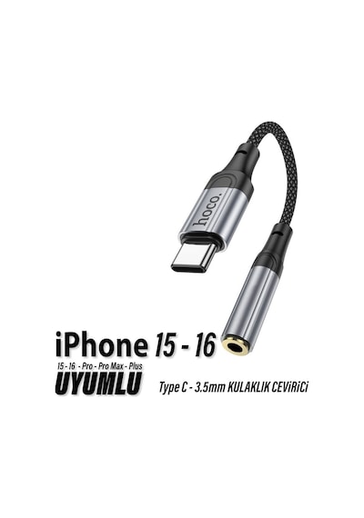 Apple Uyumlu iPhone  15 Plus-pro-pro Max Kulaklık Dönüştürücüsü Type-c Çevirici Aparat