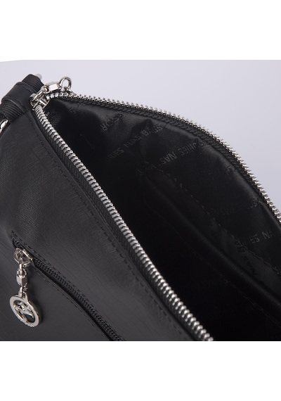 Nas Bag Kadın Çapraz Çok Gözlü Günlük Çanta Siyah Yıkamalı 30x22 Cm Ebatlarındadır. Siyah