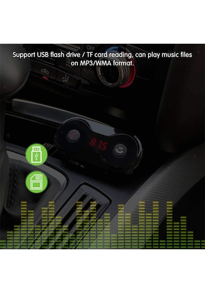 Car F8 Bluetooth Araç Kiti Radyo Fm Transmitter Usb Şarjlı 12-24v