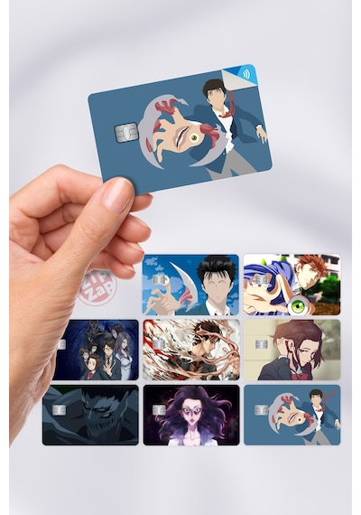 Parasyte Kiseijuu Kart Kaplama Sticker 8 Adet Çok Renkli