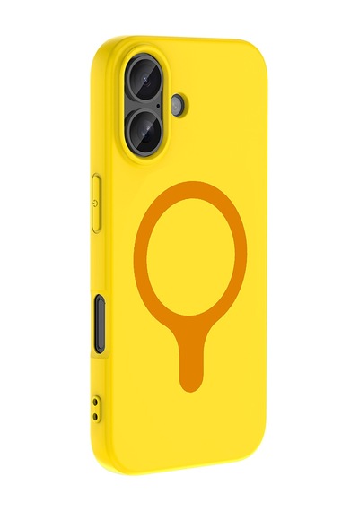 iPhone Uyumlu 16 Kılıf M-safe Şarj Özellikli Klfs Aris Silikon Kapak - Sarı