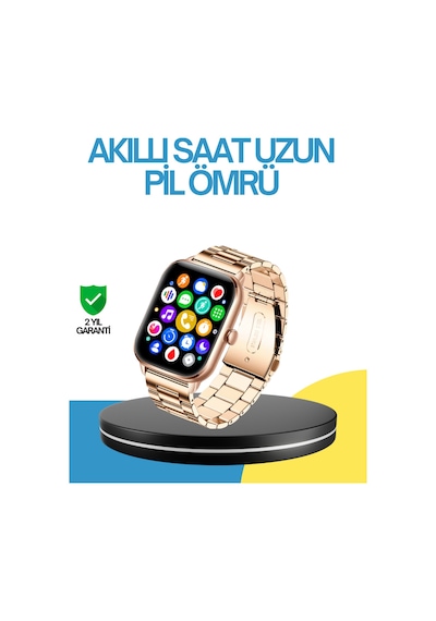 Amoled Ekranlı Türkçe Menülü Akıllı Saat Bluetooth Görüşmeli