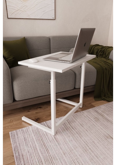 Yükseklik Ayarlı Laptop Masası -çalışma Bilgisayar Masası - Beyaz
