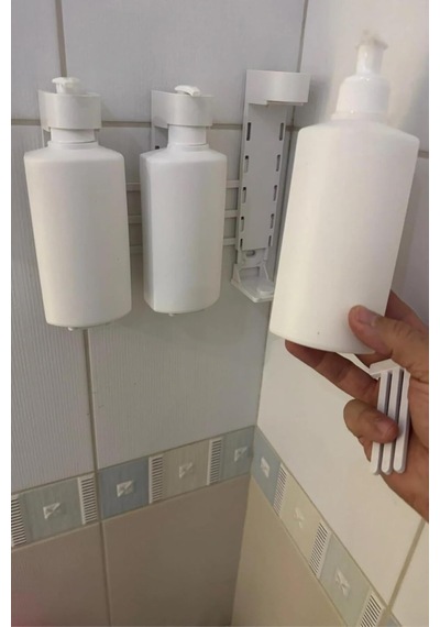 Duvara Asmalı Kilitli Aparatlı 3 Lü Banyo Seti Şampuan Duş Jeli Ve Saç Kremi Plastik Şişesi 400 Ml 6 Diğer