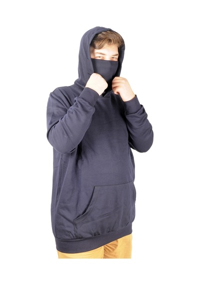 Mode Xl Büyük Beden Erkek Sweatshirt Arm Mask 21505 Lacivert 001