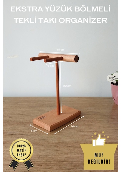Takı Organizer Ahşap Takı Askısı 20 Cm Takı Standı Yüzük Kolye Askısı Takı ve Aksesuar Düzenleyici