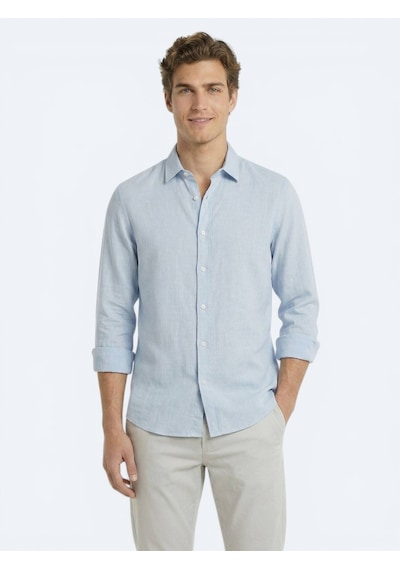 Kip Gri Regular Fit Dokuma Casual %100 Pamuk Gömlek