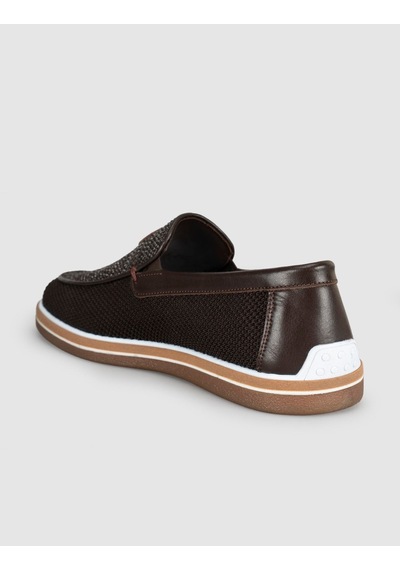 Cabani Kahverengi Triko Loafer Erkek Ayakkabı