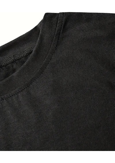Freedom Storee Kadın Tişört Fiyonk Baskılı Bisiklet Yaka Yazlık Kısa Kol Oversize T-shirt - Siyah Çok Renkli