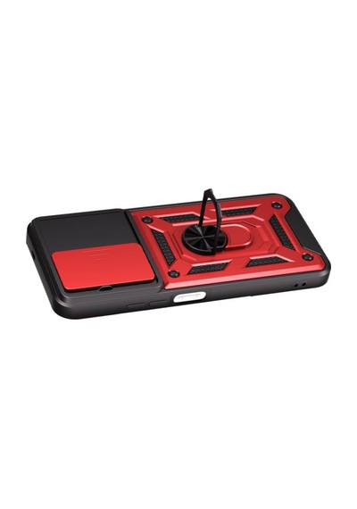 Xiaomi Redmi 15c Kılıf Kamera Korumalı Zırh Tank Sürgülü Vega Kapak Kırmızı