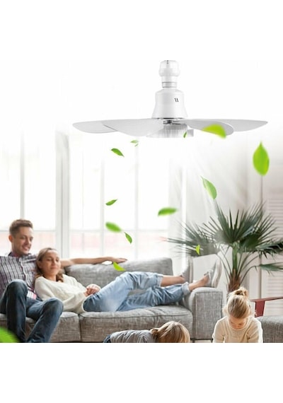2in1 Tavan Vantilatörü 3 Işıklı Ve 3 Hız Modu Kumandalı Aydınlatma Fan Avize