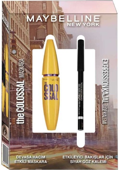 Maybelline New York The Colossal Go Extreme Maskara + Expression Linerefine Kajal Göz Kalemi