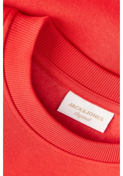 Jack & Jones Jorlogo Erkek Bisiklet Yaka Logolu Sweatshirt Rahat Günlük Kırmızı