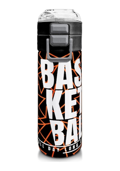 Coral High 500 Ml Paslanmaz Çelik Okul Termosu/suluk/matara - Erkek Çocuk - Siyah Basketbol Baskılı - Sızdırma Yapmaz Çok Renkli