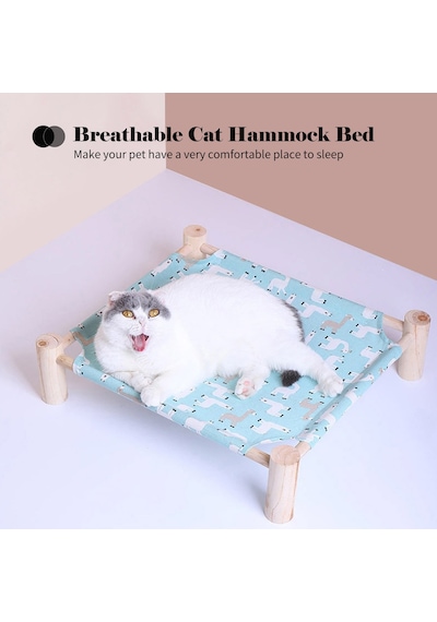 Kedi Hamağı Yatağı Ahşap Kedi Yatağı Evcil Hayvan Uyku Yatağı Nefes