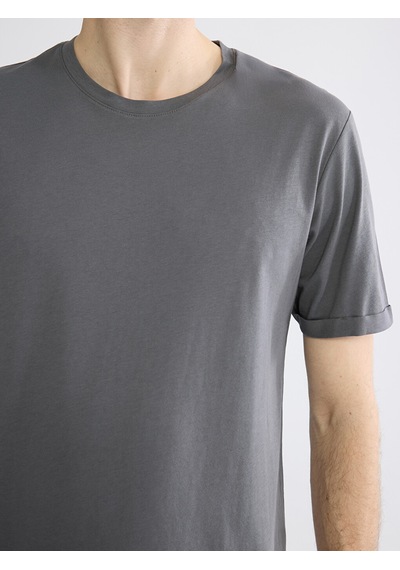 Lcwaıkıkı Classic Antrasit Slim Fit %100 Pamuk Basic Tişört