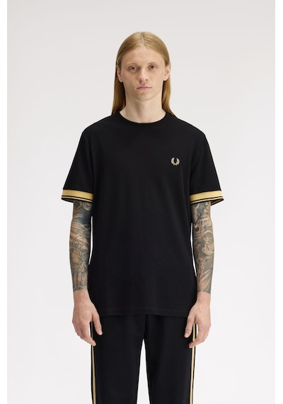 Fred Perry M2396-90a Twin Tipped Cuff Erkek Tişört Siyah