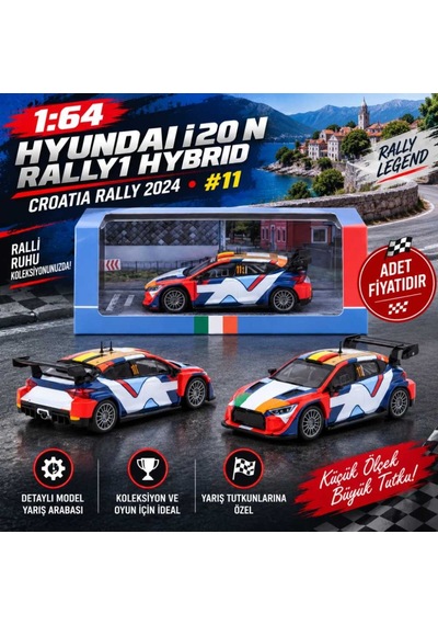 Hyundai İ20 N Rally1 Hybrid 1:64 2024 Croatia Rally Çok Renkli