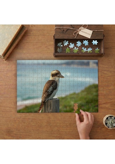Kookaburra Kuşu Tasarımı 240 Parça Ahşap Puzzle Ahşap Kutuda Mpy50020