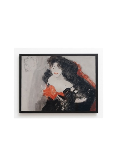 Klimt Flamenko Kostümlü Dansçı Çerçevesiz Poster 30x42 Cm A3 Tablo Art Nouveau Duvar Dekoru