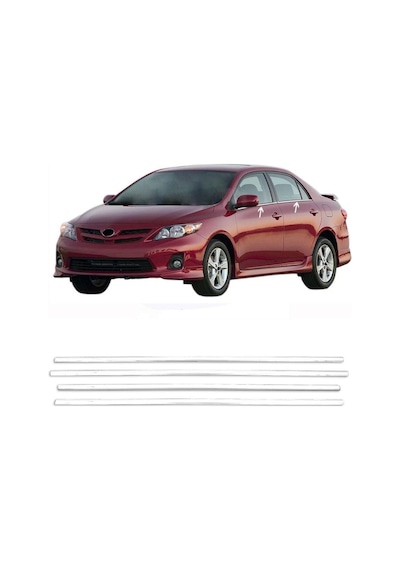 Toyota Corolla Uyumlu Sedan Krom Cam Çıtası 2007-2012 4 Parça
