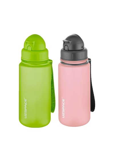 Uzspace 2'li Pipetli Tritan Matara Seti 400 Ml Fiftyfifty -3024seta Yeşil - Pudra