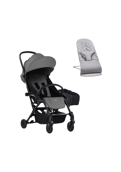 Babybjörn Bliss Ana Kucağı Petal Woven Grey & Bumprider Connect³ Bebek Arabası Black-grey & Yan Düzenleyici Çanta