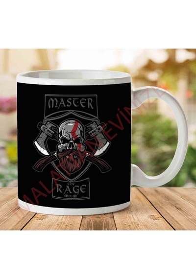 Master The Rage Kratos God Of War Iki Tarafı Baskılı Kupa Bardak Çok Renkli
