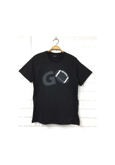 Stoned&Fame Unisex Siyah Go Baskılı T-shirt SIYAH Siyah